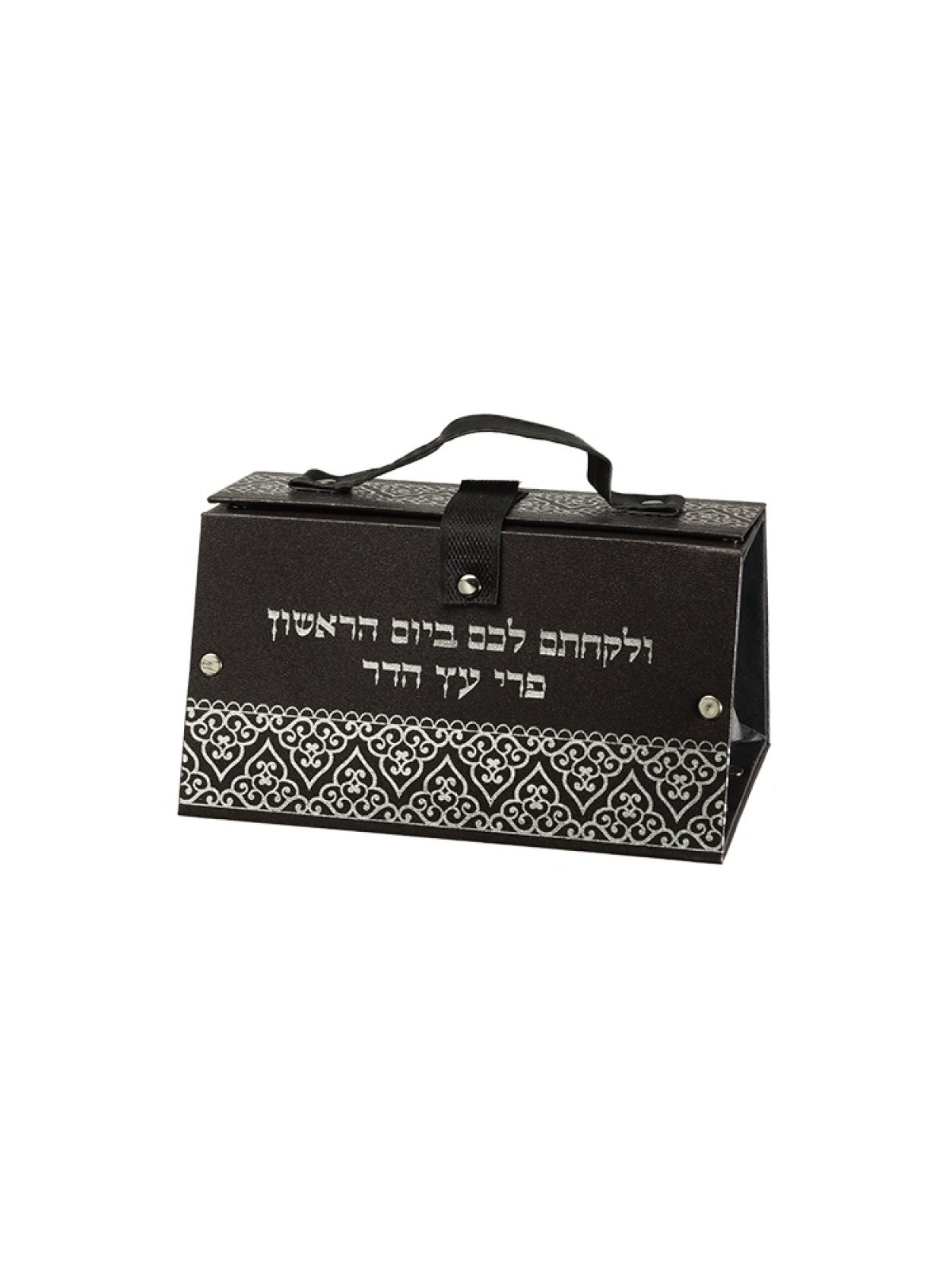 תיק יד דמוי עור קופסא אתרוג עיצוב גיאומטרי כסף ... | קופסת אתרוג